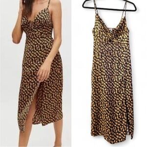 D140 Urban Outfitters Small Black and Brown Midi Sundress